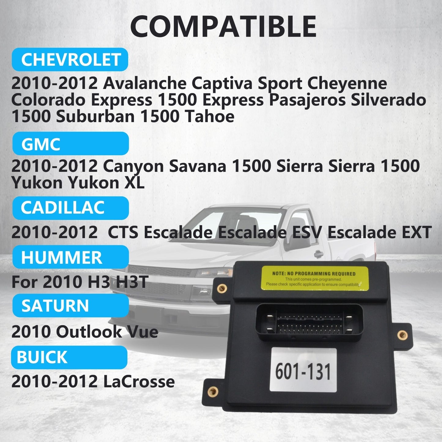 Fuel pump driver module 601-131 for CTS 2010-2012