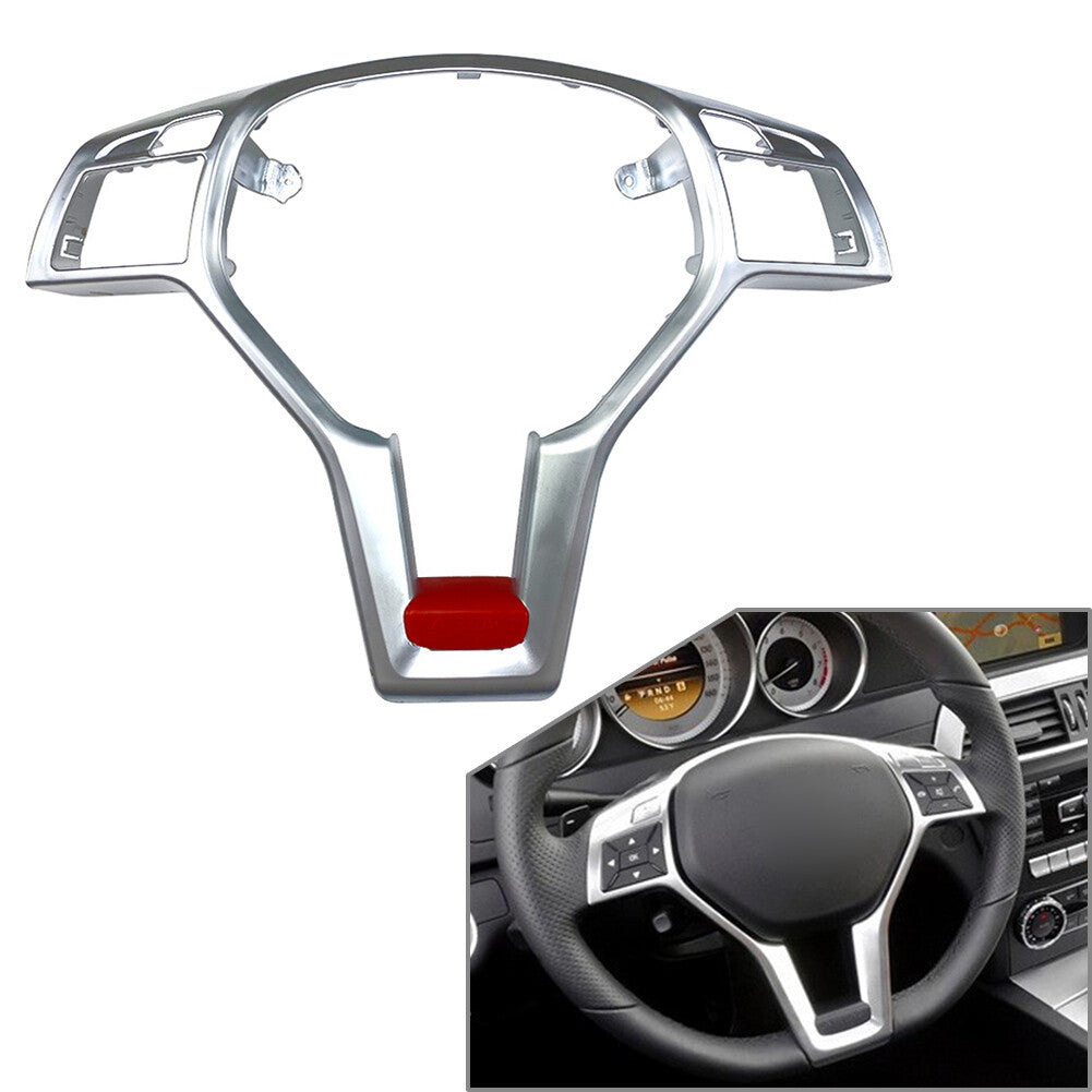 Steering Wheel Frame Trim Cover Silver for Mercedes A C E SLK CLA CLS GLA Class