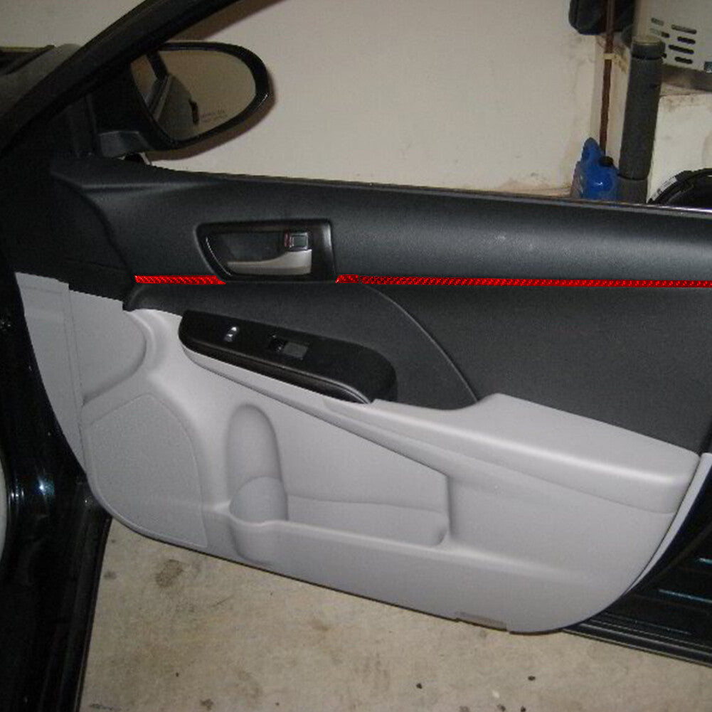 12Pcs Red for Toyota for Camry 2012-2014 Carbon Fiber Interior Door Panel Cover Trim