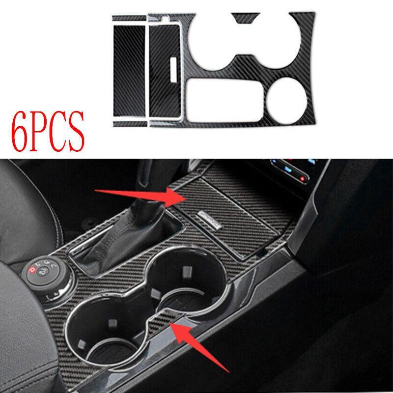 Real Carbon Fiber Inner Gear Shift Box Panel Cover Trim for Ford Explorer 15-19
