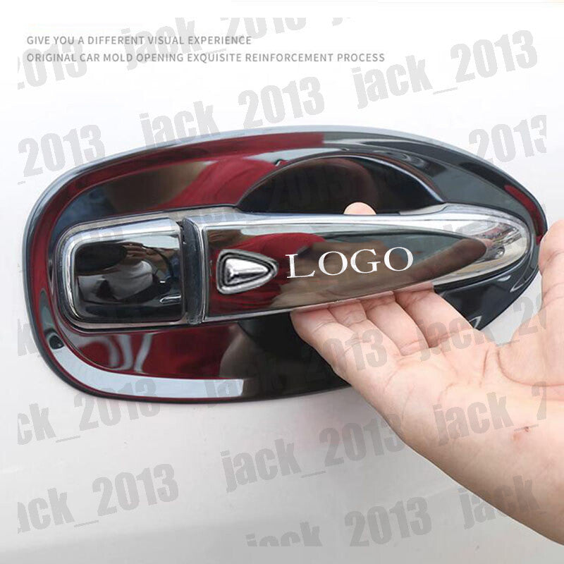 Black for Smart Key Car Door Handle Covers Trim for Nissan Rogue Sport Qashqai 14-21
