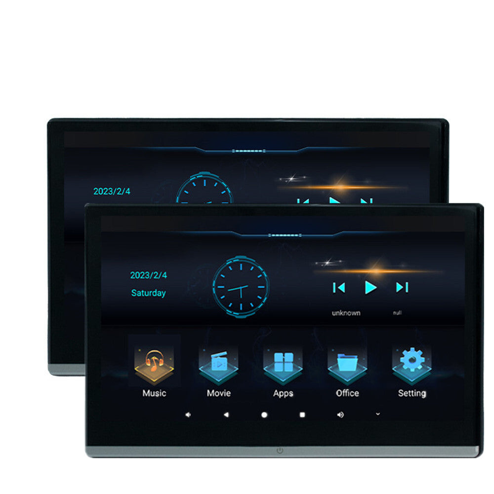 2Pcs Car Rear Headrest Monitor Player Touch Screen BT 1080P WIFI 4+64G 13.3in