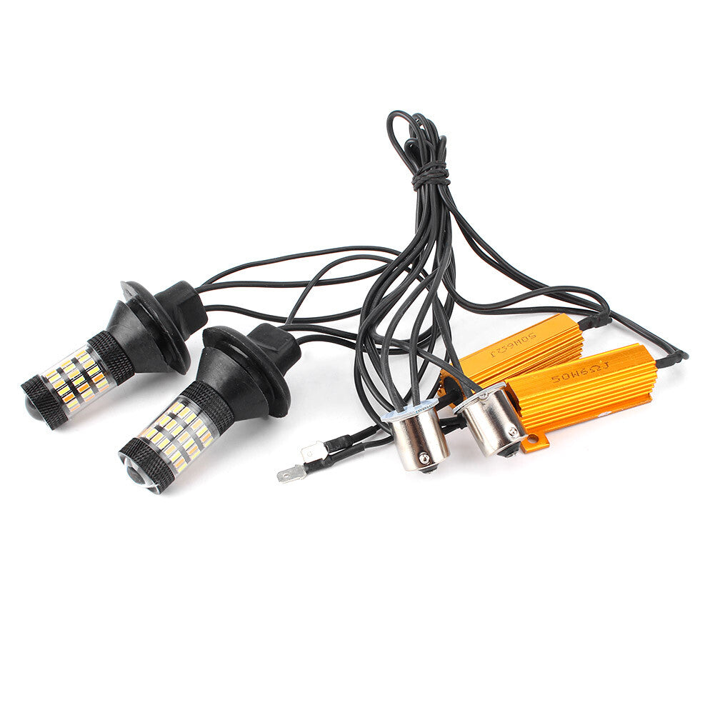 Dual-Color Switchback Front Turn Signal Lights Bulbs 2Pcs 1156 P21W Auto