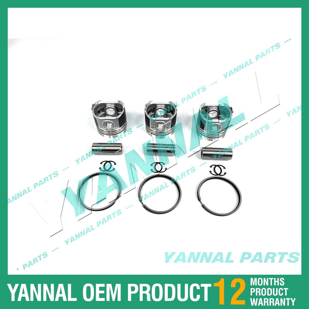 3-piece piston with piston rings + 0.5 mm for Yanmar 3TNM72 engine (oversized)