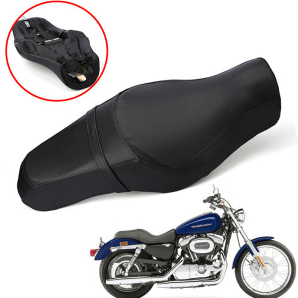 Black passenger for seat cushion 2 uplift driver/rider for Harley Sportster XL 883 1200