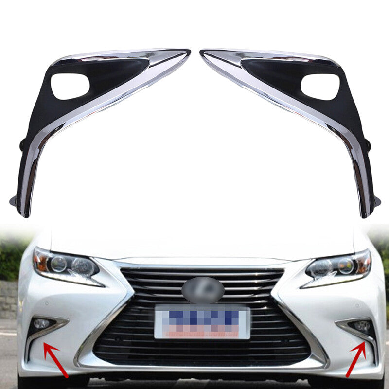Pair Front Fog Lamp frame cover for Lexus ES300h ES350 2016 2017 2018 ABS