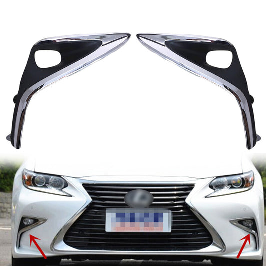 Pair Front Fog Lamp frame cover for Lexus ES300h ES350 2016 2017 2018 ABS