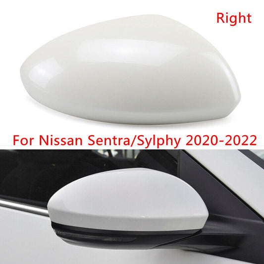 White Right Rearview Mirror Shell Cover Cap for Nissan Sentra/Sylphy 2020-2022
