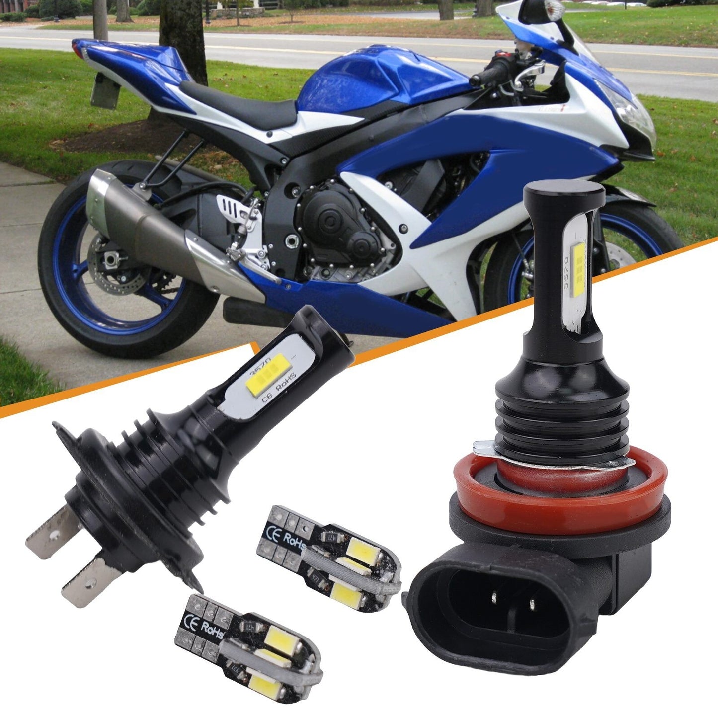 Plug And Play LED Headlight 6000K Aluminum Profile for Suzuki GSXR 600