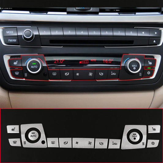 13PCS Alloy Air Conditioner Switch Button Trim for BMW 3 4 Series F30 GT 2013-19