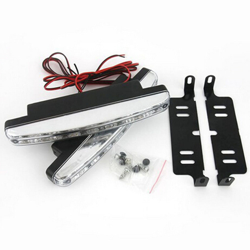 Car Auto 8 LED Daytime Running Light DRL Daylight Kit Fog Lamp Day Time Lights