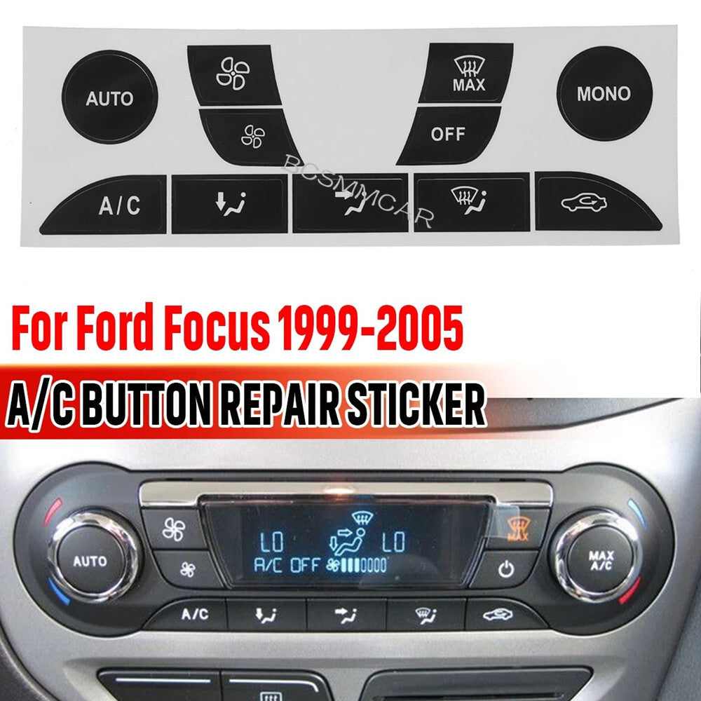 Car A/C Button DIY Stickers Decals Protector Trim Fit for Ford Focus 1999-2005