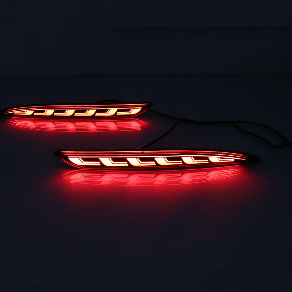 Fits for 2020 -2022 for Tesla Model Y 2 x LED Rear Bumper Fog Lamps Brake Lights Red