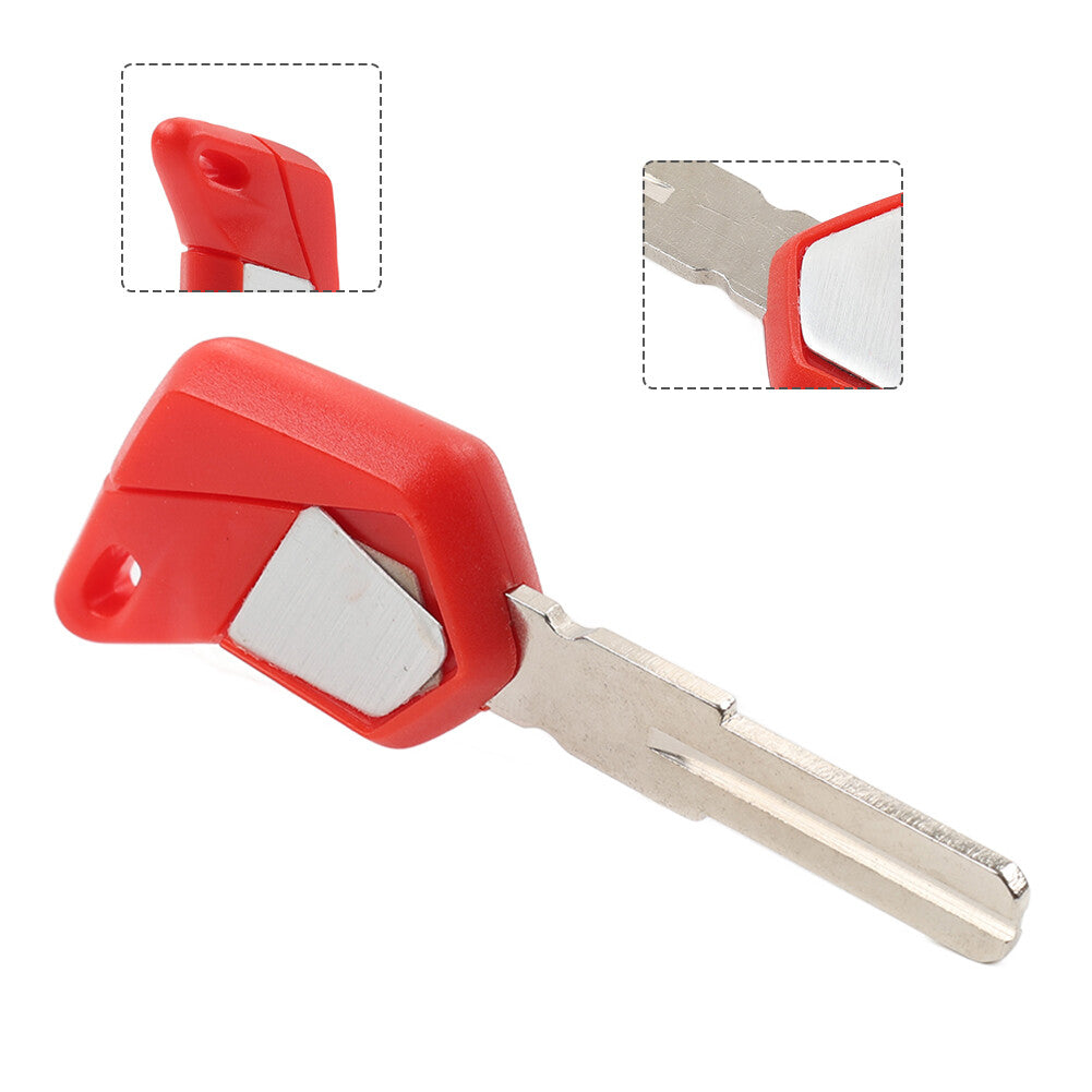 1pcs Uncut Blade Blank Key Red For MV Agusta F4 1000 Brutale 920 990 1090