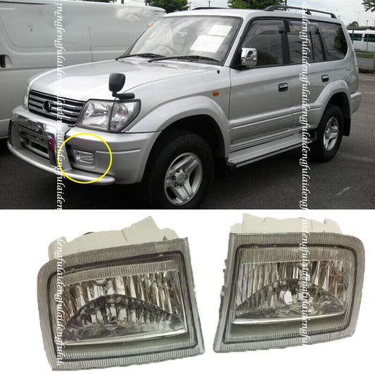 for Toyota Prado LC90 1998-02 LHRH Front Clear Len FogDriving Light Housing 2x