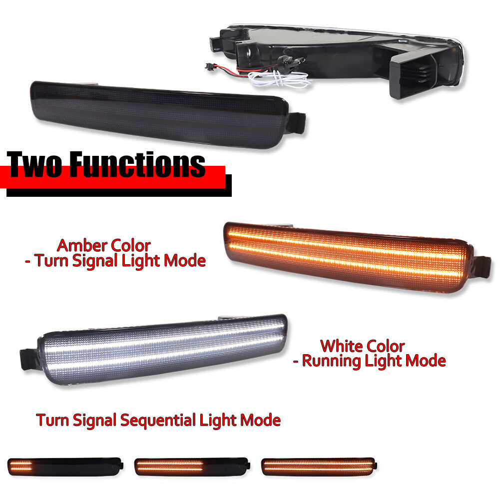 Pair of LED Smoke DRL Turn Signal Lights for 96-97 for Honda Accord 2D Coupe/4D Sedan