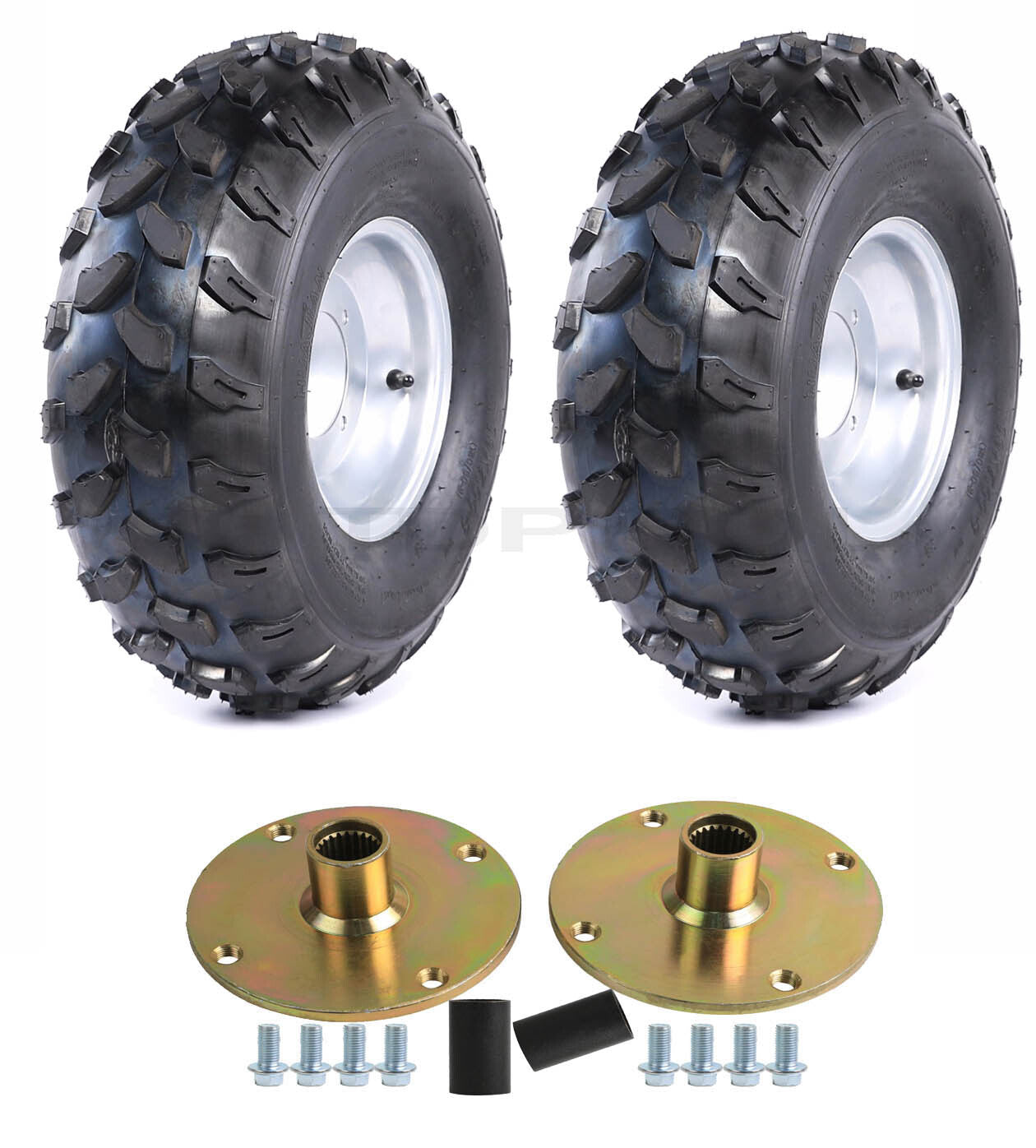 [2] 19x7-8 rims, 8-inch wheels, 4 bolts, rear axle hubs suitable for go-karts, all-terrain vehicles, lawnmowers