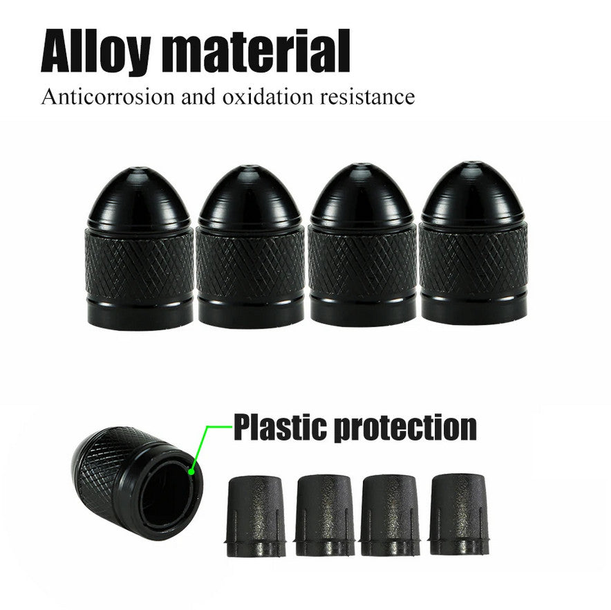 4-piece car tire valve cover rod air dust cover dustproof Neo chrome alloy bomb for Peugeot
