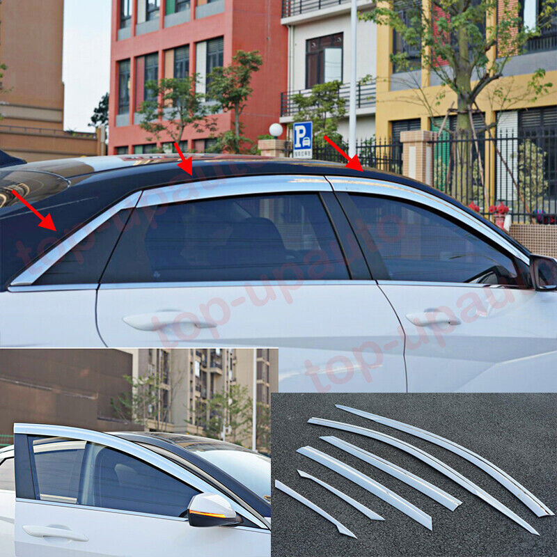 for Hyundai for Elantra 2021-2023 Chrome Window Visors Sun Rain Guard Vent Deflector