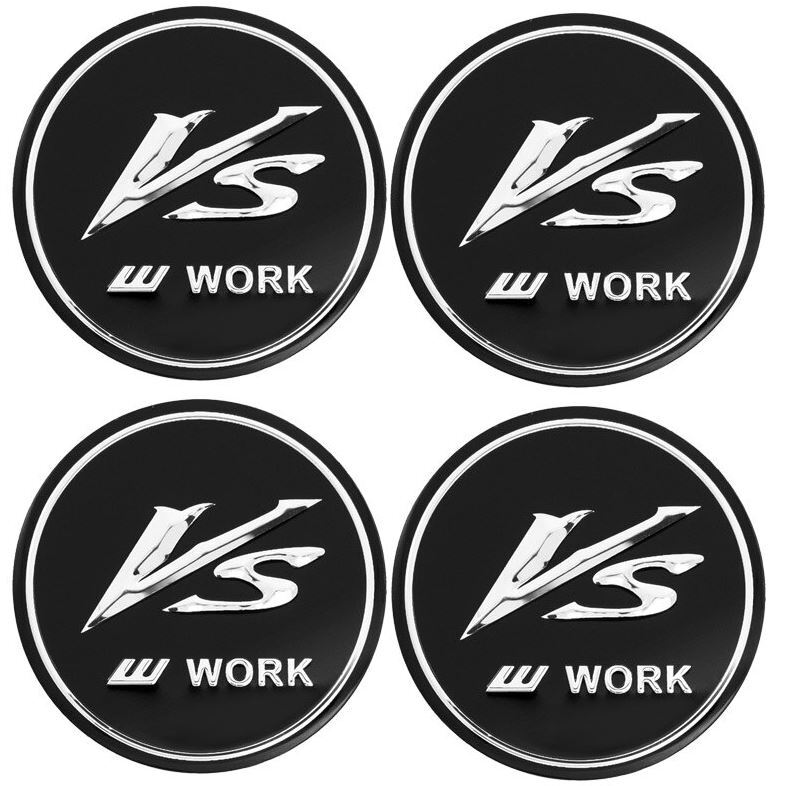 4x64 mm Vossen Silver Black Red Edge Cap Decal Badge Wheel Center Cover Hub Cover