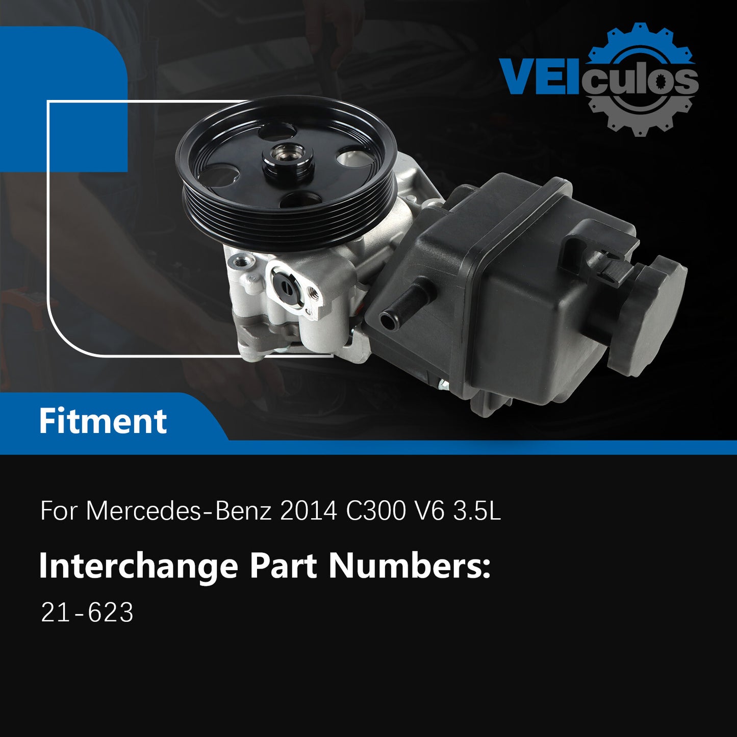 Power Steering Pump For 2012 2013 2014 for Mercedes-Benz C350 C204 V6 3.5L 21-623