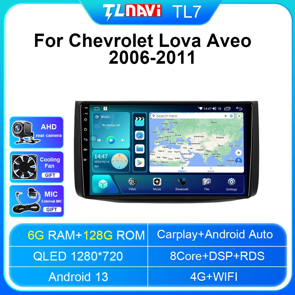 for Chevrolet Lova Captiva Gentra Aveo 2006-2011 Android CarPlay Car Radio GPS