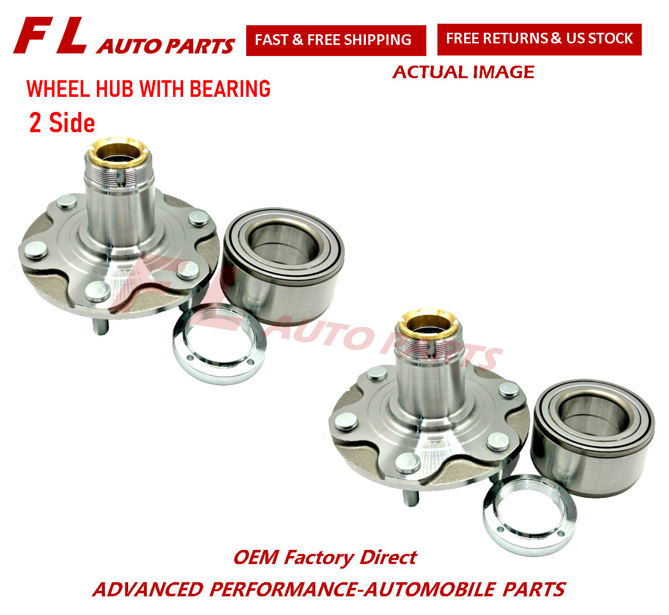 Front Wheel Hub  Bearing For 95-07 for Toyota Tacoma Tundra Sequoia 43502-35160 2PC