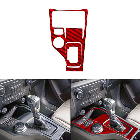 2Pcs Red Carbon Fiber Automatic Shift Frame Cover Trim for Ford Ranger 2019-2022
