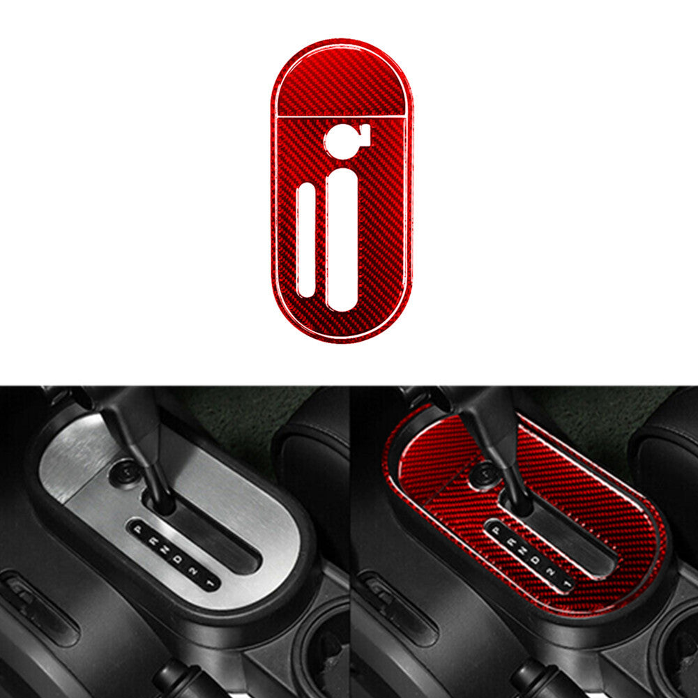 3X Red Carbon Fiber Automatic Console Trim for Jeep for Wrangler 2007-2010