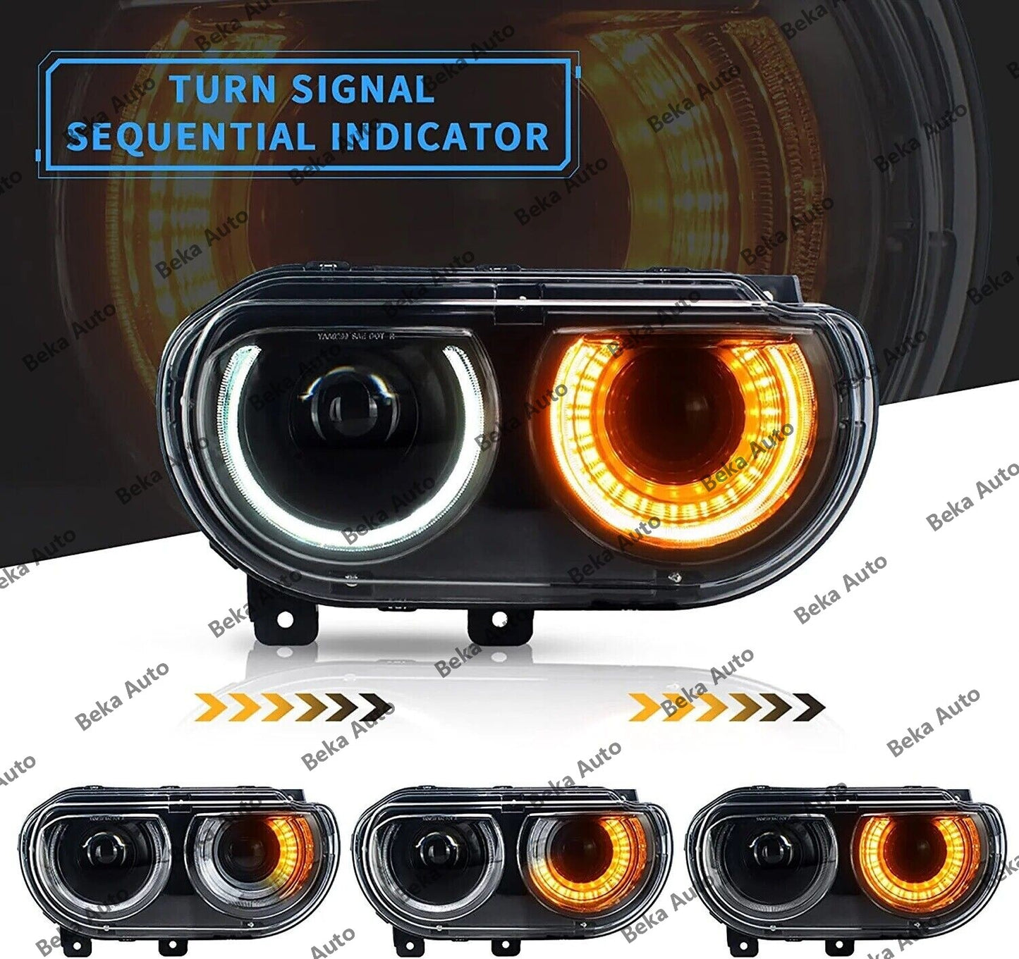One pair of headlights for 2008, 2009, 2010, 2011, 2012, and 2013 for Dodge for Challenger models.