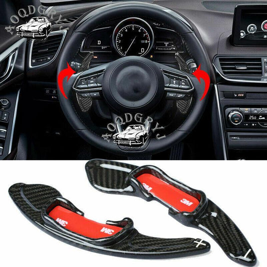 Carbon Car Steering Wheel Shift Paddle Ext for Mazda 3 Axela CX-4 CX-5 Atenza