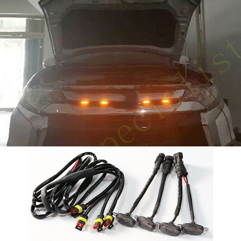 For Outlander Sport 2016-24 smoke Style Front Grill LED Marker Light Kit