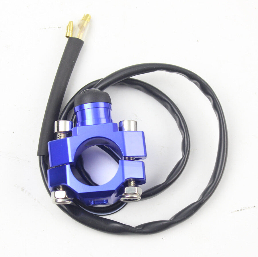 7/8 Blue CNC Stop Kill Switch Pit Pro Trail Dirt Bike ATV Quad Motorcycle 22mm