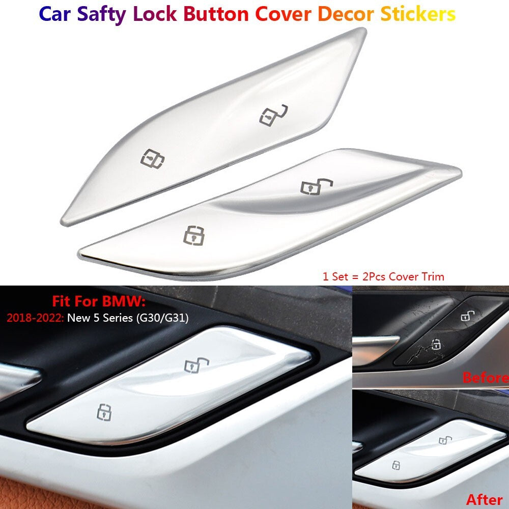 2 x for BMW 5 Series G30 Car Interior Inner Door Safety Lock Switch Button Cover