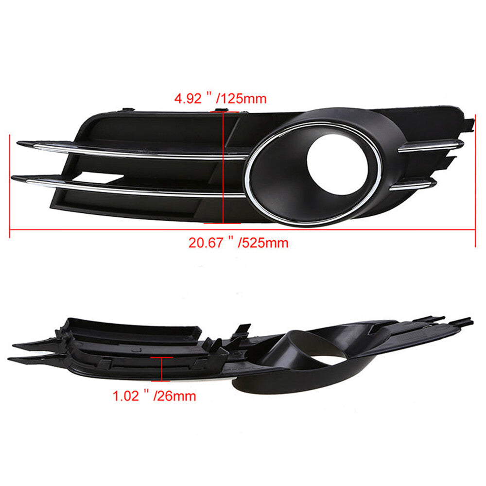 Left + Right Front Bumper Fog Light Grille Protective Cover 4G0 807 681 Suitable for Audi A6 C7