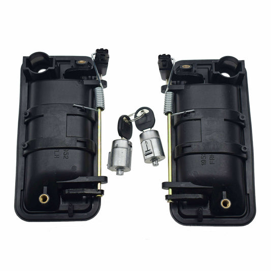 for GMC for Chevrolet Front Black Exterior Door Handles Lock Cylinder W/ Keys Kit