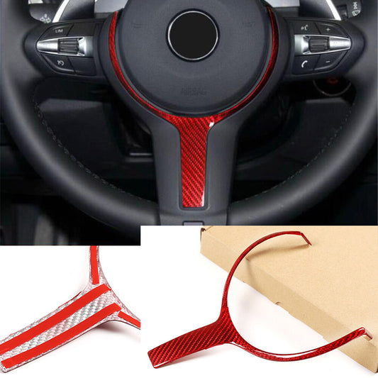 Real Red Carbon Fiber Steering Wheel Trim for BMW 3 Series X1 X2 X5 X6 2013-2019