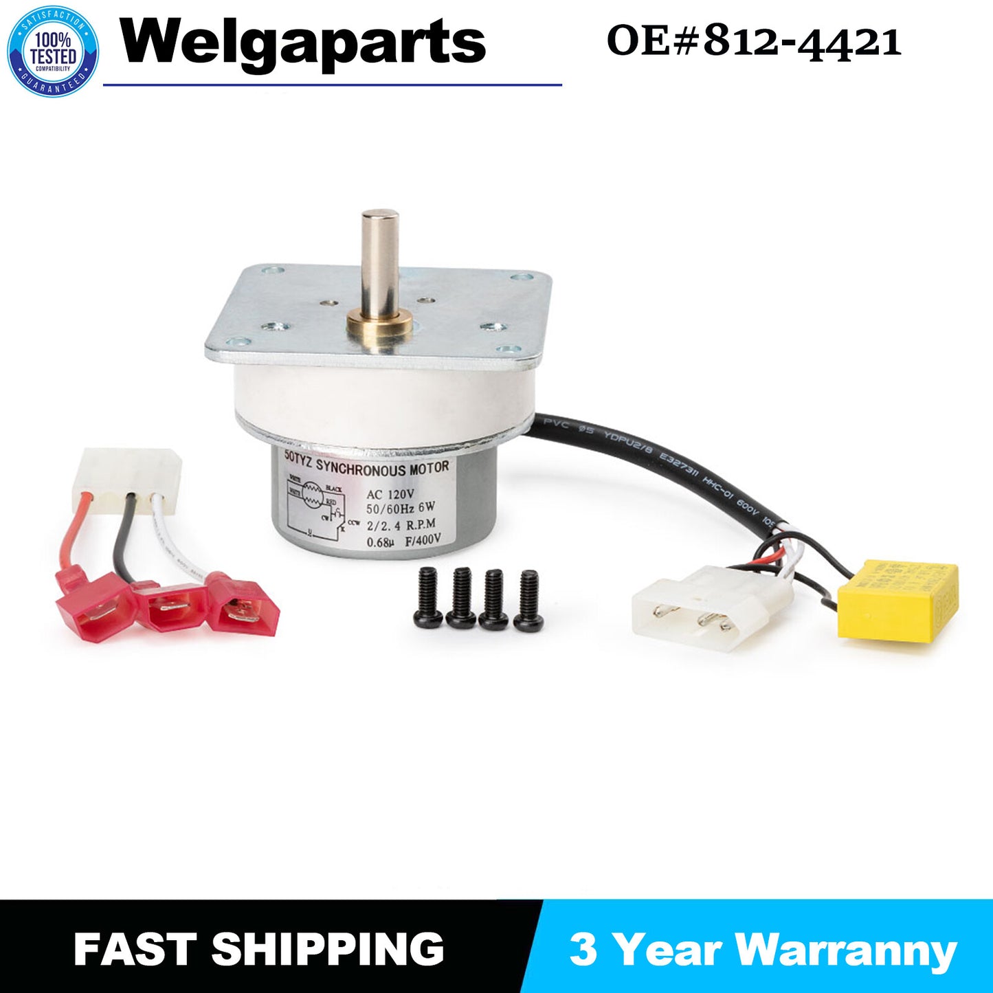 1 Set For Quadra-Fire Heatilator Eco-Choice 812-4421 New Auger Feed Motor 2.4RPM