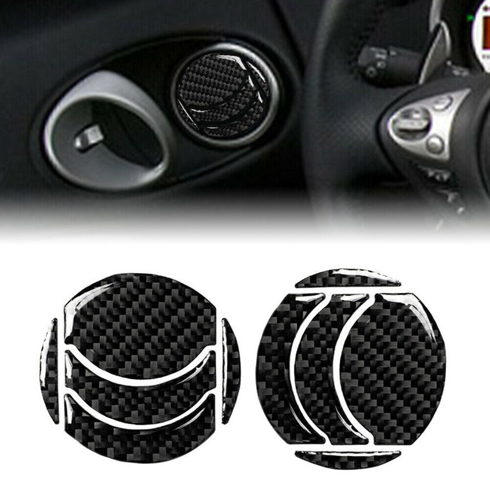 10x Carbon Fiber Dashboard Air Outlet Vent Trim Sticker Fit for Nissan 350Z 2006-09