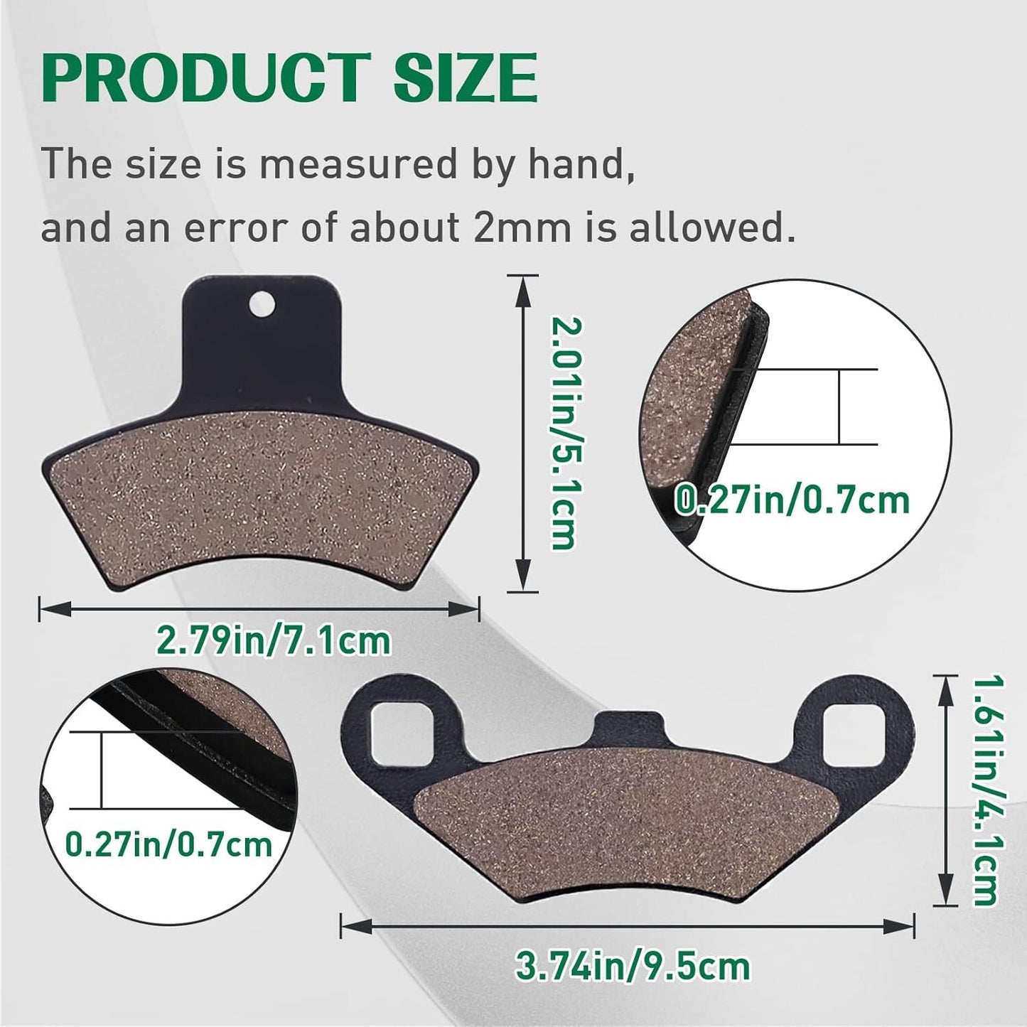 FrontRear Brake Pads for Polaris Sportsman 500 Sport 400 Diesel 455 Xpedition