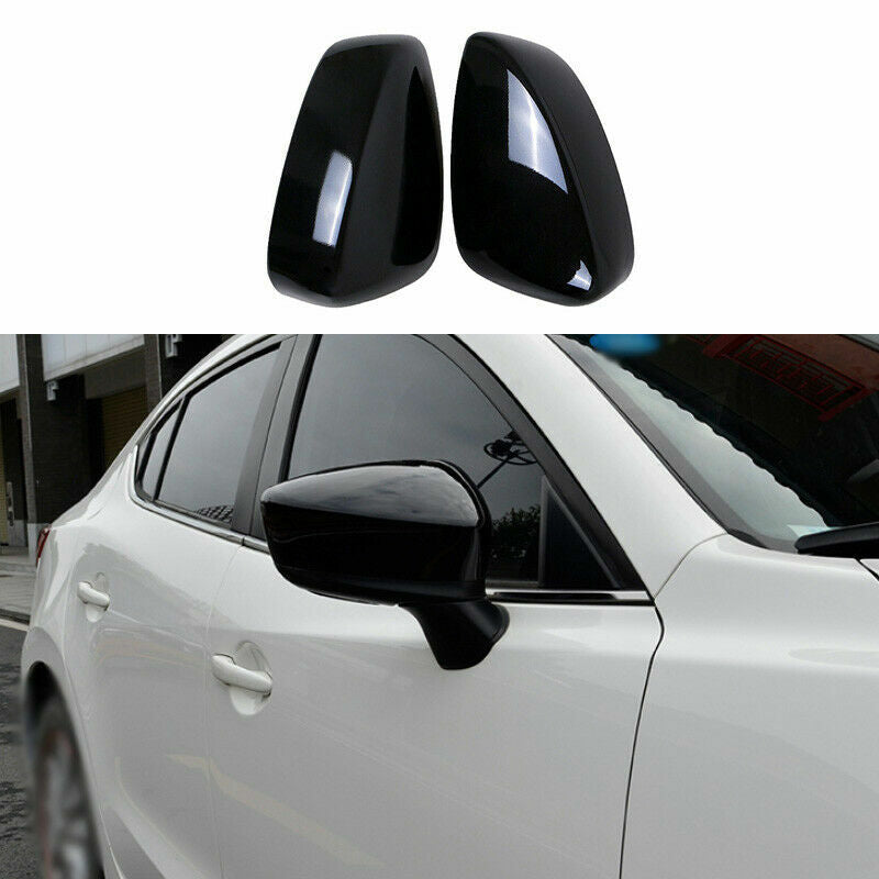 for Mazda 6 Atenza 2018-2019 Gloss Black Rearview Side Mirror Molding Cover Trim