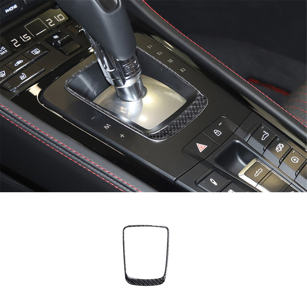 Carbon Fiber Interior Gear Shift Frame Cover Trim for Porsche 718 2016-2022