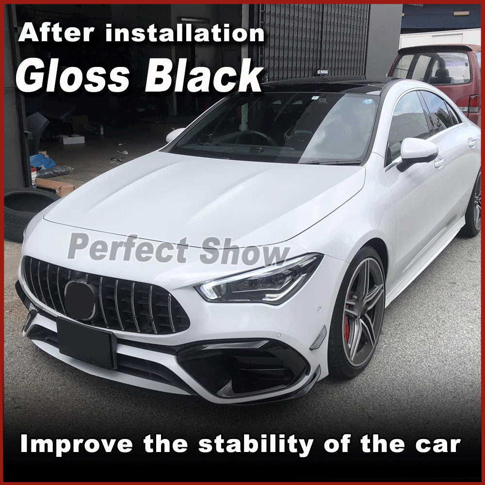 for Benz W118 C118 CLA45 20-23 Gloss Black Front Bumper Fog Air Vent Covers