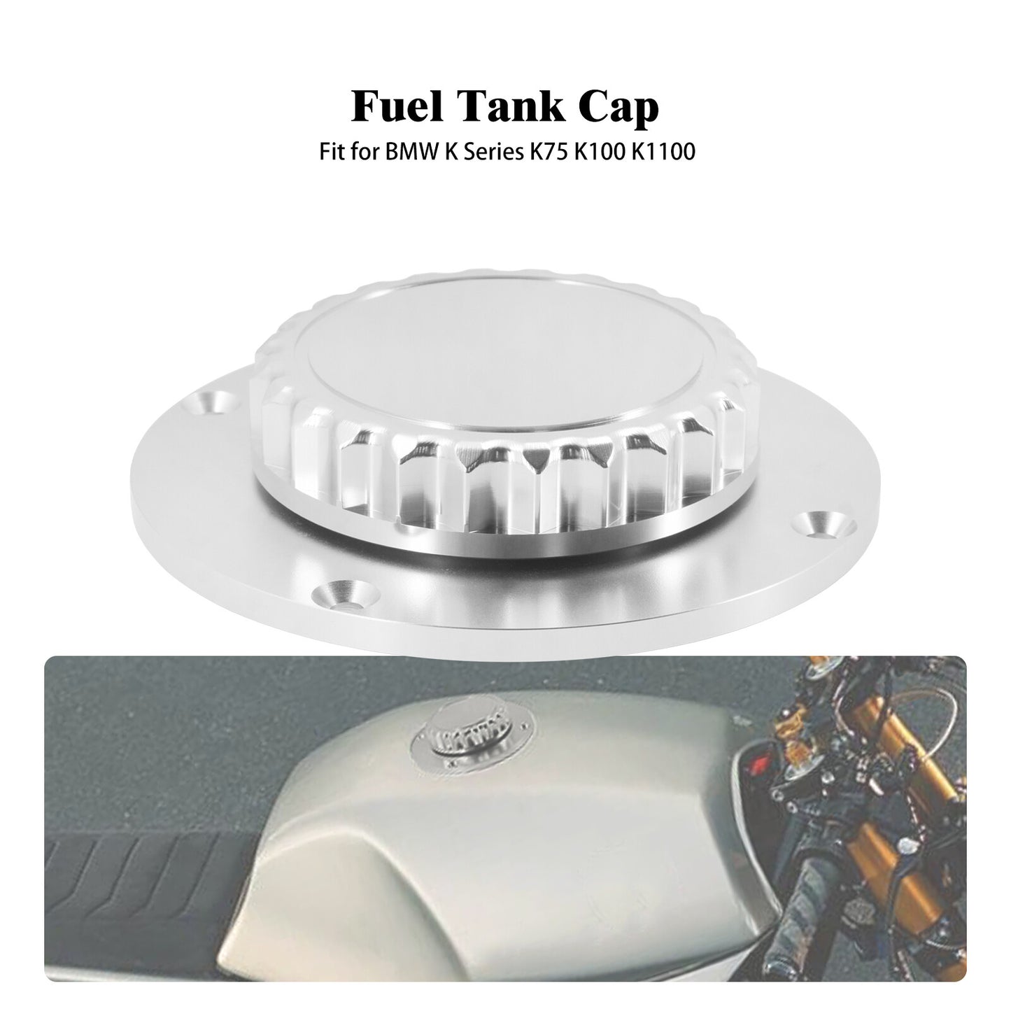 Gas Feul Chrome Tank Cap Oil Tank Petrol Cap Cover Fit for BMW K1 K75 K100 K1100
