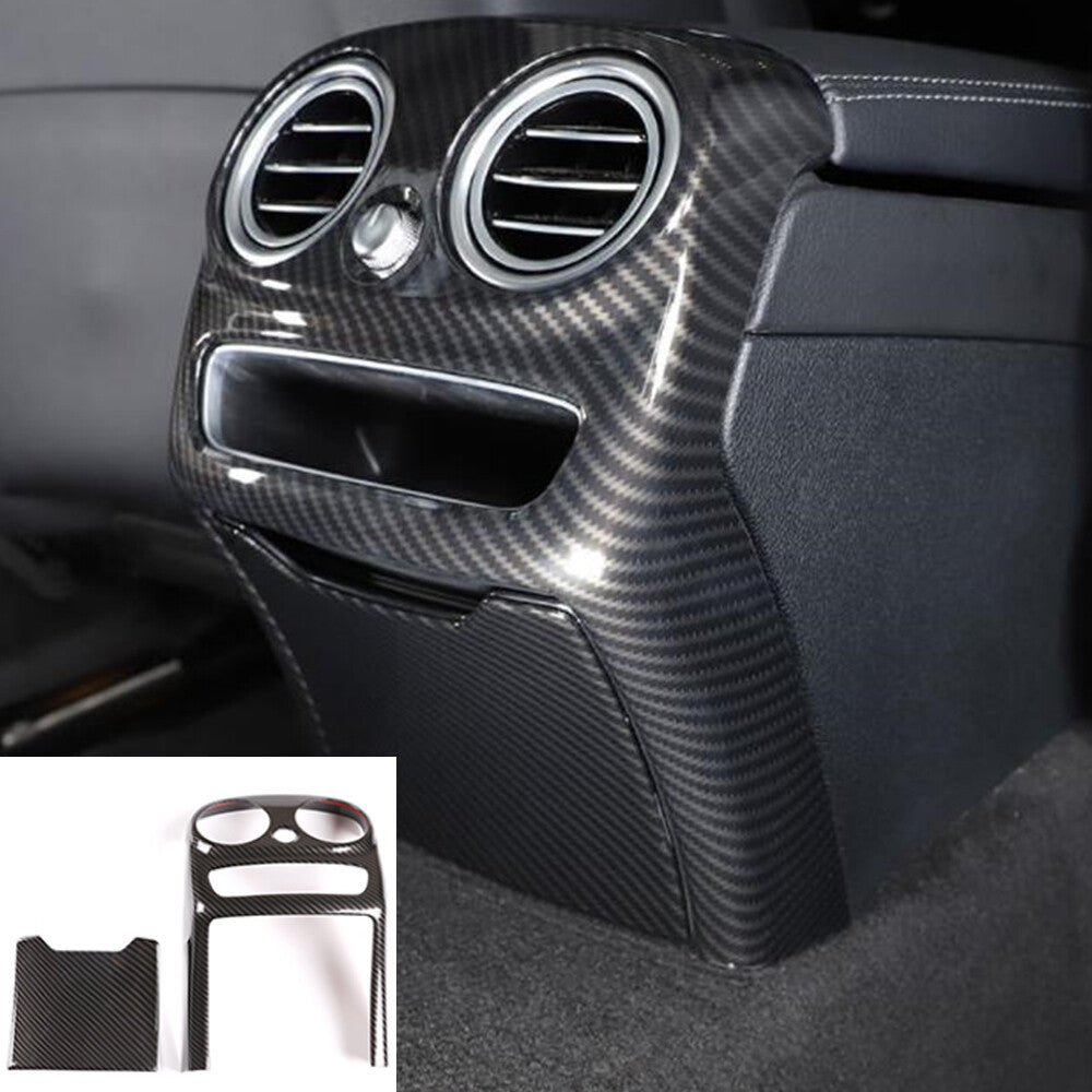 2¡ÁCarbon Fiber ABS Rear Air Vent Outlet Panel Trim for Benz C Class W205 2019-21