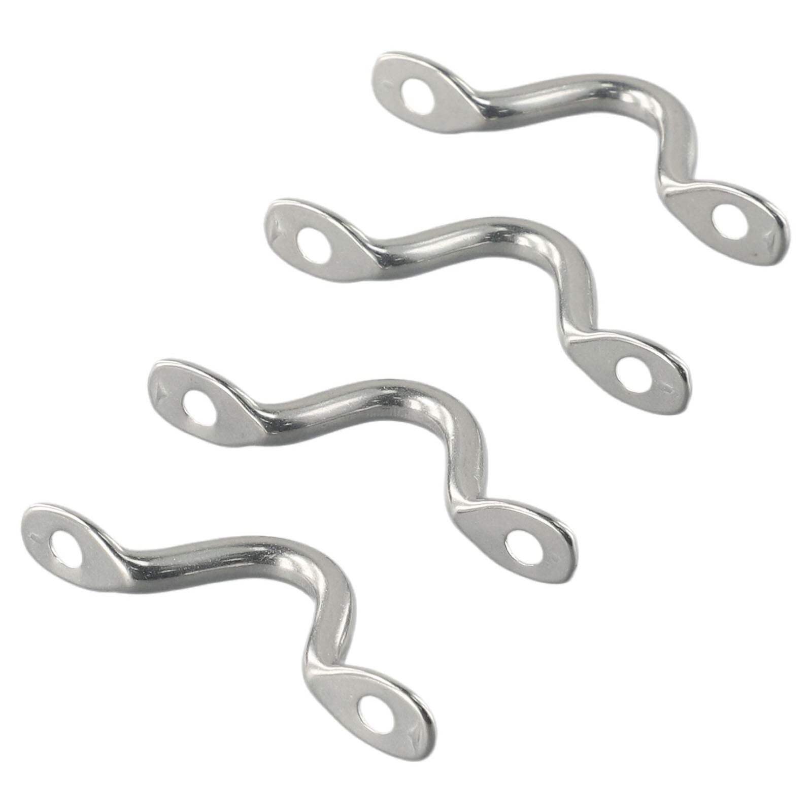 4-piece set with eyelet, boat bow, camelback mudguard, hook, saddle, silver.
