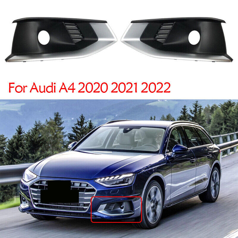 Front Bumper Fog Light Lamp Grille Grill Cover Trim for Audi for A4 2020 2021 2022