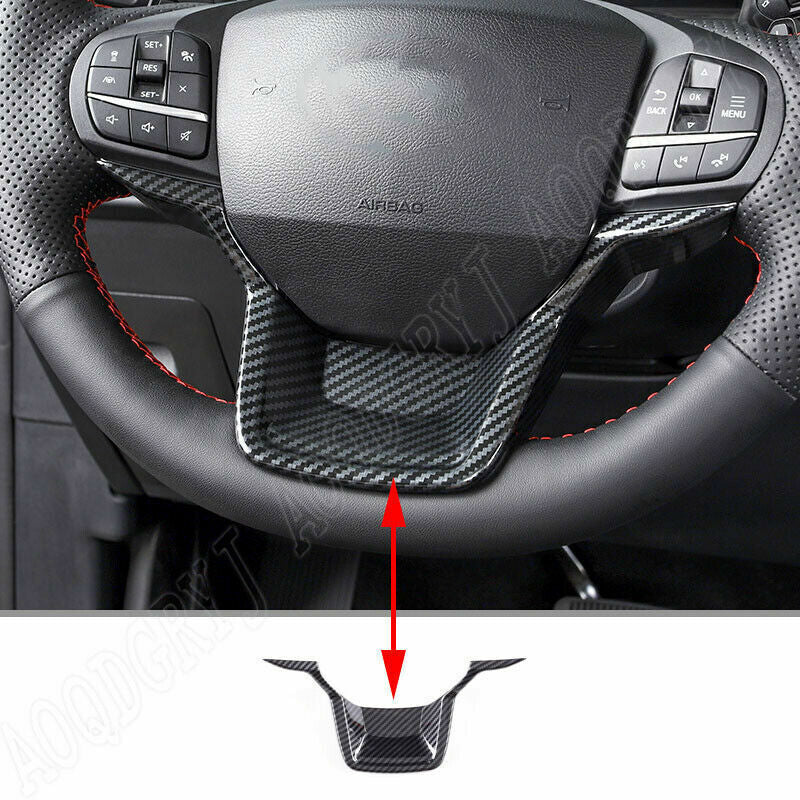 for Ford Explorer 2020-2021 ABS Carbon Fiber Steering Wheel Moulding Trim Cover