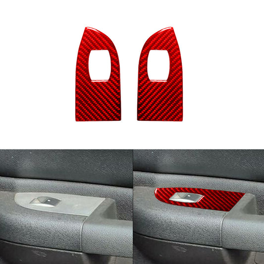 Red Carbon Fiber Rear Door Control Trim For Silverado/tahoe/ for sierra 2007-14 TypeB