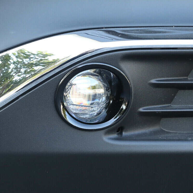 Glossy Black Front Fog Light Frame Cover Trims ABS for Toyota Venza 2021-2023